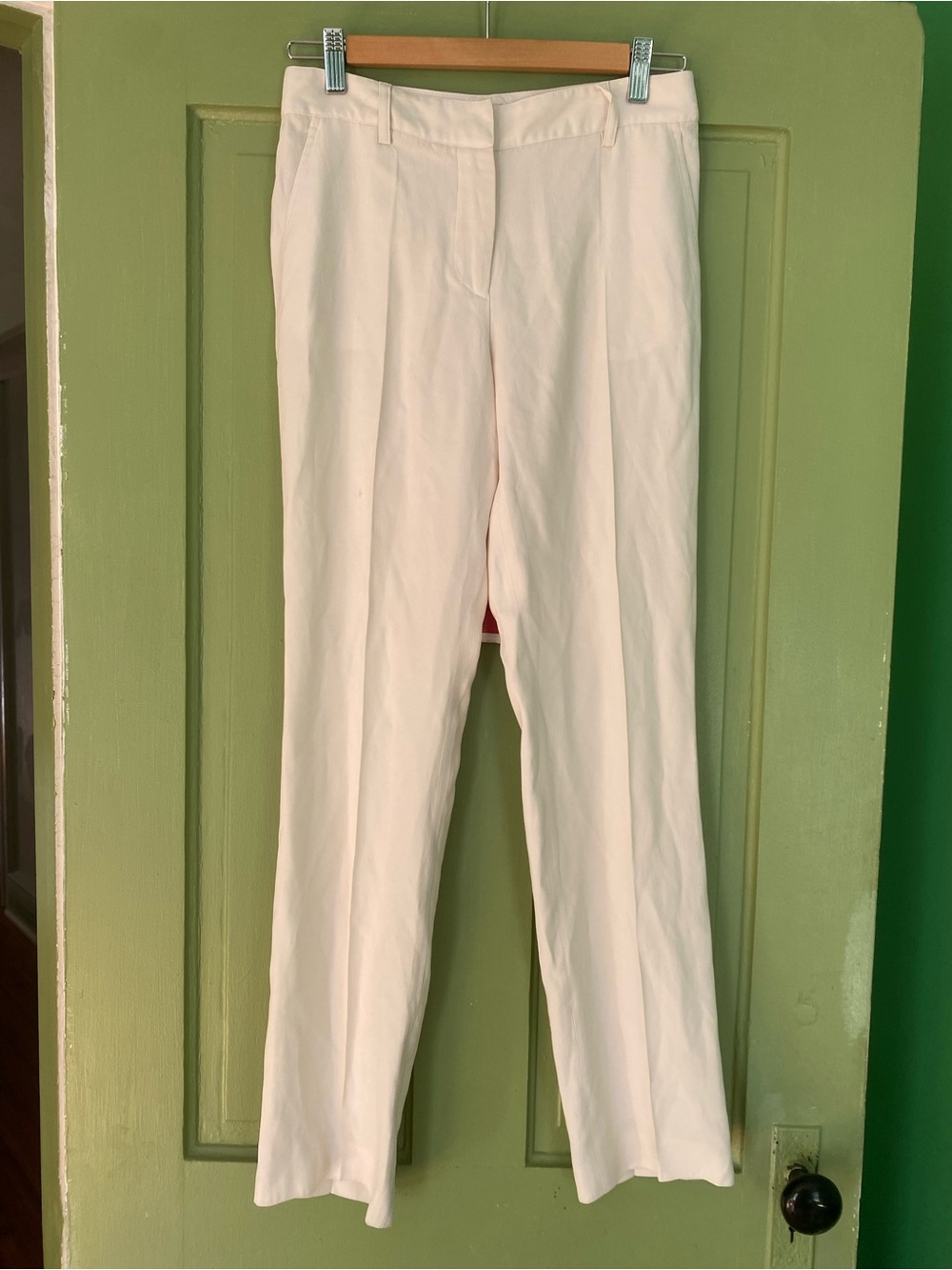 Emanuel Ungaro Paris Cream Straight-Leg Pants elegant